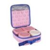 Milan Coleccion 460 Bolsa Isotermica Porta Alimentos 3,9L - Incluye 3 Recipientes para Alimentos 2x de 0,25L y 1x de 0,75 L - Interior Aislante Termico - Color Rosa/Azul