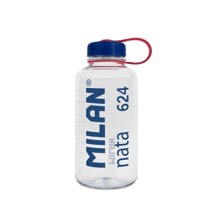 Milan Nata® 624 Botella de Tritan 1L - Muy Ligera - Dosificador Extraíble - Escala de Medida - Libre de BPA - Transparente7Azul
