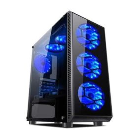 L-Link Avatar Caja ATX - Cristal Templado - 2x SSD/HDD 3.5" - 3x SSD/HDD 2.50" - 6 Ventiladores LED Incluidos - USB 3.0,  USB 2.0