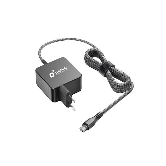 Cromad CR1204 Cargador Universal de Pared para Portatil USB-C 65W - Carga Rapida PD 3.0 - Cable de 1.50m - Color Negro