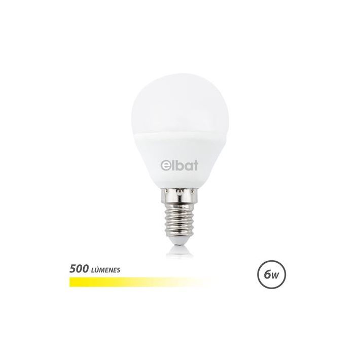 Elbat Bombilla LED G45 6W 500LM E14 Luz Calida - 3000K - Color Blanco