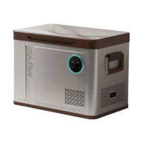 Muvip Nevera Compresor Portatil 41 Litros - Temperatura entre -20º/+20º - 60W - Doble Zona - Asas de Transporte - Compresor silencioso - Color Plata/Marron