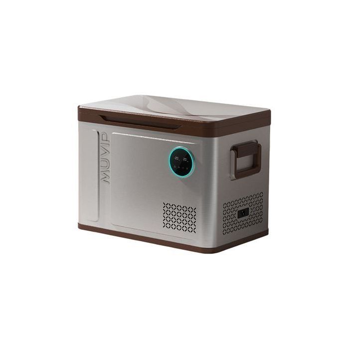 Muvip Nevera Compresor Portatil 41 Litros - Temperatura entre -20º/+20º - 60W - Doble Zona - Asas de Transporte - Compresor silencioso - Color Plata/Marron