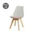 Muvip Pack 2 Sillas Design D1000 - Patas Macizas de Madera - Cojin Acolchado en la Base - Color Blanco/Marron