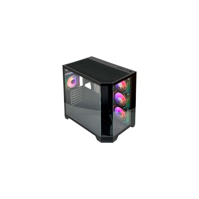 L-Link Nova Caja ATX - Cristal Templado Continuo - 4 Ventiladores RGB - USB 3.0 - Color Negro