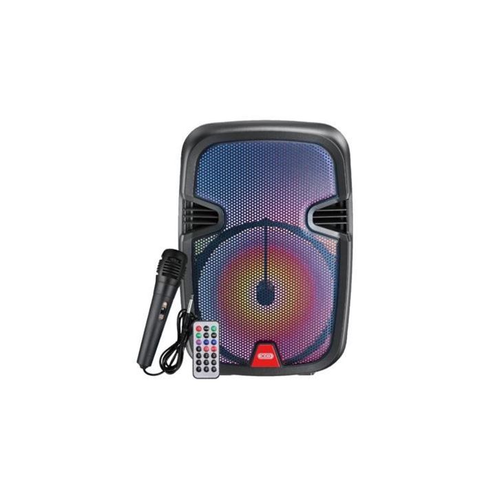 XO F51 Altavoz Karaoke - Bluetooth 5.0 - 10W - Funcion TWS - Iluminacion RGB - Microfono con Cable - Mando a Distancia - Color Negro