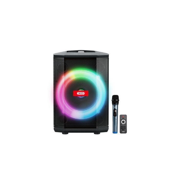 XO F53 Altavoz Karaoke - Bluetooth 5.0 - 40W - Funcion TWS - Iluminacion RGB - Microfono Inalambrico Incluido - Bluetooth, FM, USB y MicroSD - Color Negro