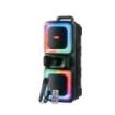 XO F55 Altavoz Karaoke - Bluetooth 5.0 - 20W - Funcion TWS - Iluminacion RGB - Microfono con Cable Incluido - Bluetooth, FM, USB y MicroSD - Color Negro