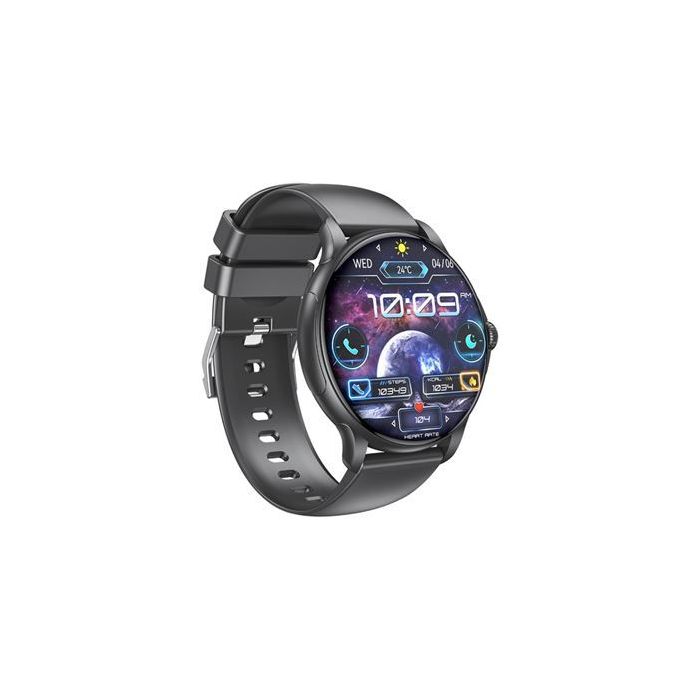 XO J11 Reloj Smartwatch Pantalla Redonda 2.06" HD - Asistente de Voz - Control de Musica - Always On Display - Llamadas BT - IP68 - Color Negro