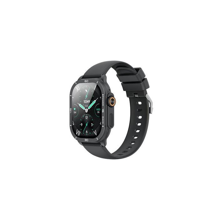 XO J12 Reloj Smartwatch Pantalla Cuadrada 2.06" AMOLED - Asistente de Voz - Control de Musica - Multideporte - Llamadas BT - IP68 - Color Negro