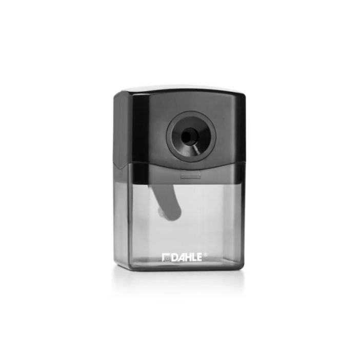 Dahle 144 Afilalapices de Manivela - Para Lapices de 6.5 a 8mm Ø - Fresa de Acero - Entrada y Salida Automaticas del Lapiz - Color Negro