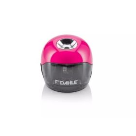 Dahle 250 Afilalapices Electrico - Para Lapices de Ø 8mm - Gran Deposito Transparente - Alimentacion con Pilas AA - Color Rosa