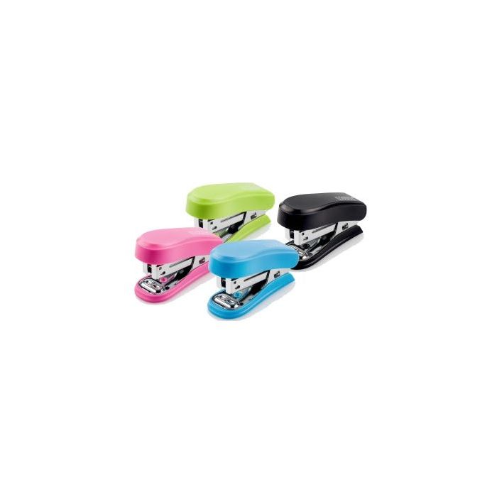 Novus Pack de 12 Mini Grapadoras Compactas - Hasta 12 Hojas - Grapado Cerrado y Abierto - Cada Grapadora Incluye 320 Grapas - Colores Surtidos