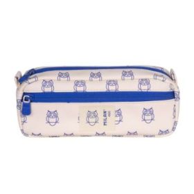 Milan Coleccion 460 Portatodo Rectangular - 2 Compartimentos con Cremallera - Color Beige/Azul