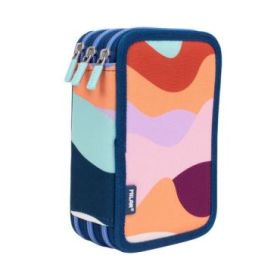 Milan The Fun Plumier de 3 Pisos con Goma de Borrar, Sacapuntas, Lapiz, 3 Boligrafos Capsule, Regla, 12 Lapices de Colores, 6 Lapices de Colores Metalizados, 5 Fluorescentes, Tijeras y 18 Rotuladores