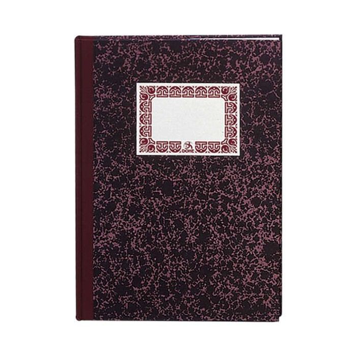Dohe Cuaderno Cartone Modelo Caja de 100 Hojas - Folio Natural - Tapa en Tres Piezas con Lomera de Tela - Interior en Papel Offset de 70g/m2 - Cosidos a Hilo Vegetal - Lomo Burdeos