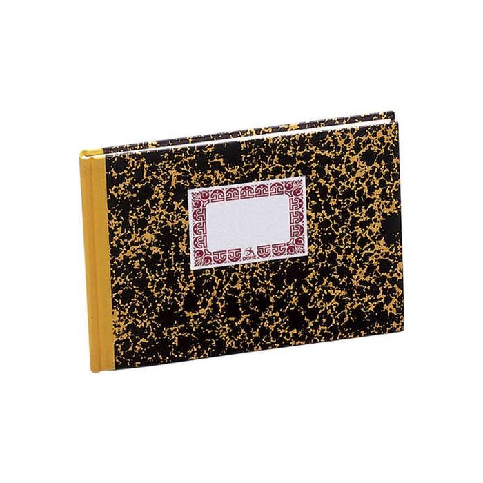Dohe Cuaderno Cartone Cuentas Corrientes de 100 Hojas - Cuarto Apaisado - Tapa en Tres Piezas con Lomera de Tela - Interior en Papel Offset de 70g/m2 - Cosidos a Hilo Vegetal - Lomo Amarillo