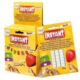 Instant Educa Pack de Masilla Adhesiva Blanca 50gr - Fuertes, Limpias y Removibles - Color Blanco