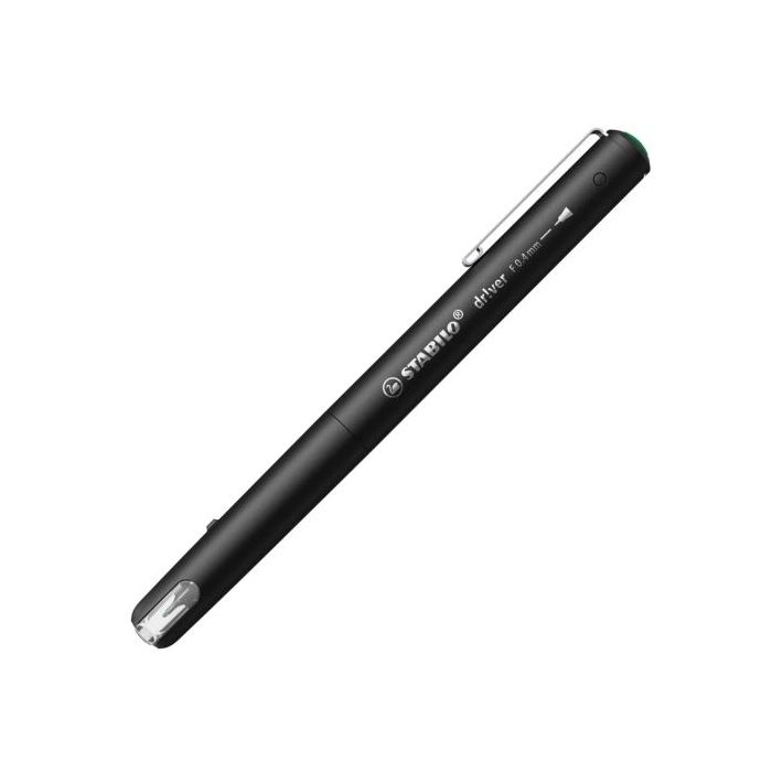 Stabilo Dr!ver Rotulador de Punta Fina 0.4mm - Tinta a Prueba de Manchas, Inodora y con Base al Agua - Fabricado con 94% de Bioplastico - Color Verde