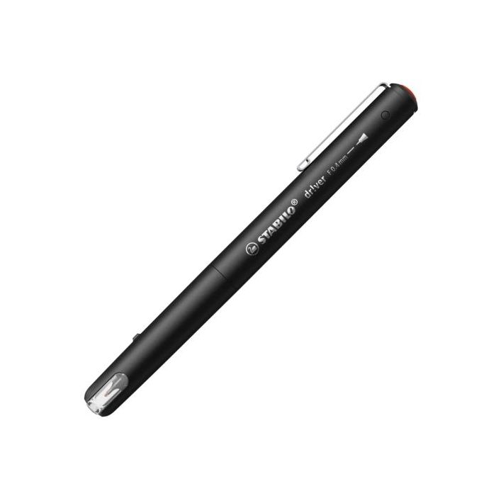 Stabilo Dr!ver Rotulador de Punta Fina 0.4mm - Tinta a Prueba de Manchas, Inodora y con Base al Agua - Fabricado con 94% de Bioplastico - Color Rojo