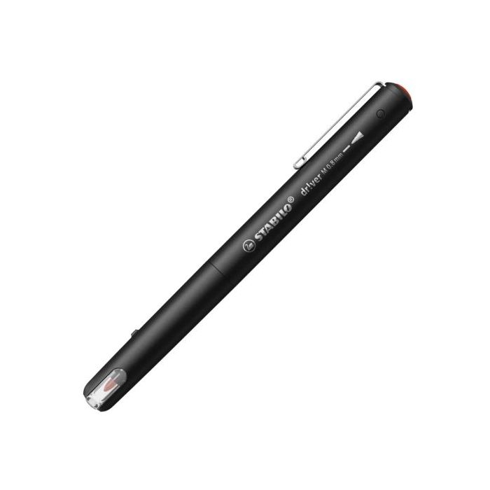 Stabilo Dr!ver Rotulador de Punta Media 0.8mm - Tinta a Prueba de Manchas, Inodora y con Base al Agua - Fabricado con 94% de Bioplastico - Color Rojo