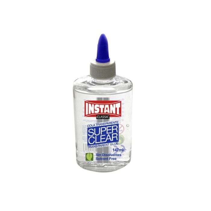 Instant Classic Super Clear Cola Transparente 147ml - Apto para Uso Infantil y/o Domestico - Sin Disolventes - Transparente