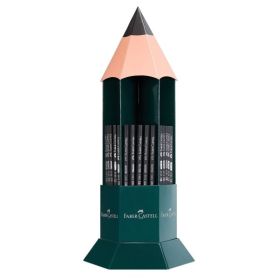 Faber-Castell Castell 1111 Expositor con 120 Lapices de Grafito - Grados de dureza Surtidos - Mina Resistente a la Rotura - Cuerpo con Acabado en Negro