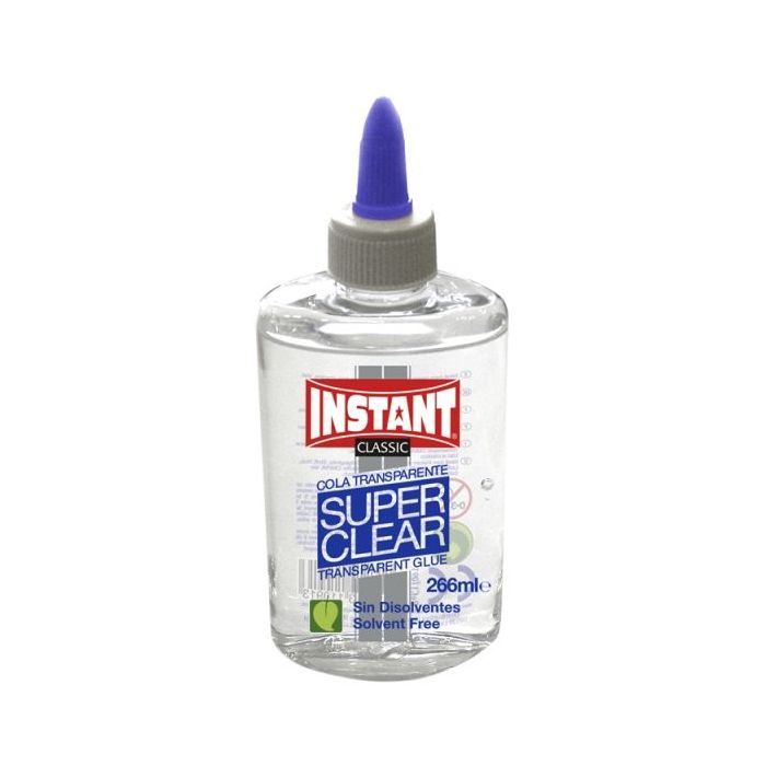 Instant Classic Super Clear Cola Transparente 266ml - Apto para Uso Infantil y/o Domestico - Sin Disolventes - Transparente
