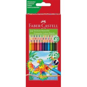 Faber-Castell Super Mine Ergonomics Pack de 24 Lapices de Colores Triangulares Ergonomicos - Mina de 4mm - Resistencia a la Rotura - Colores Surtidos