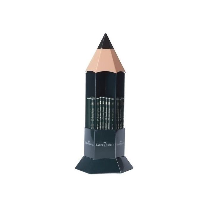 Faber-Castell Castell 9000 Expositor de 120 Lapices de Grafito - Grados de Dureza Surtidos - Mina Resistente a la Rotura - Ecologico