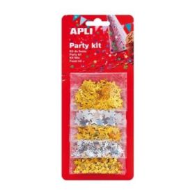 Apli Confeti Estrella Surtido - Ideal para Fiestas, Bodas, Celebraciones Infantiles, Manualidades y Carnaval - Color Oro y Plata