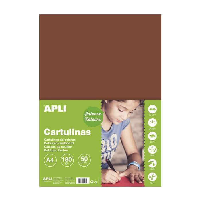 Apli Cartulina Marron A4 170g 50 Hojas