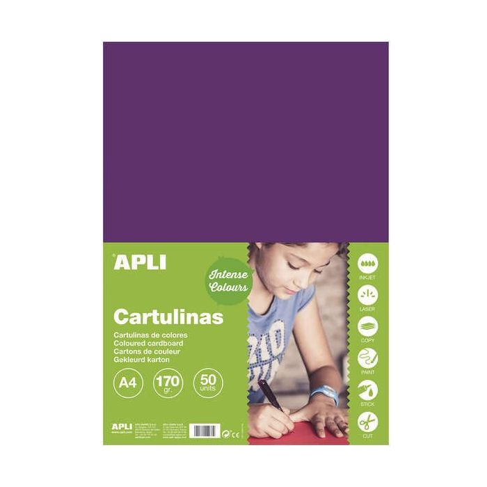 Apli Cartulina Morada A4 170g 50 Hojas