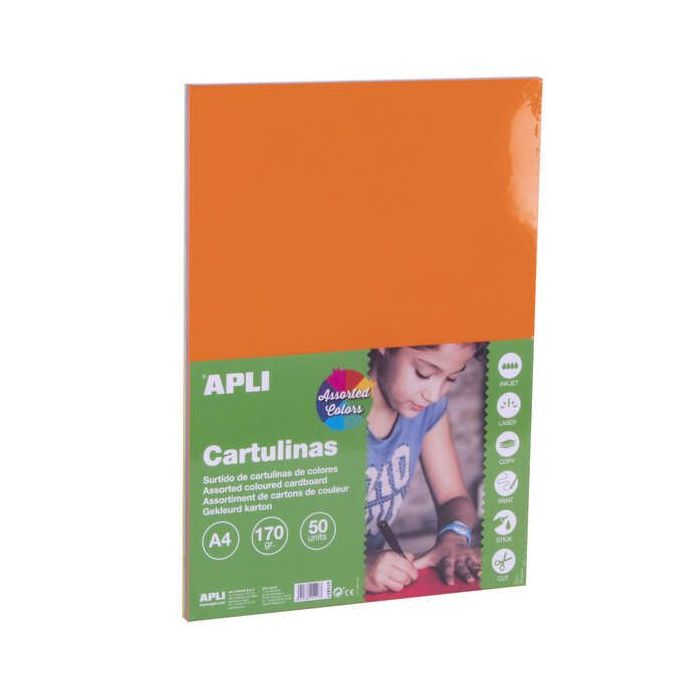 Apli Cartulinas Surtido Intenso A4 170g 50 Hojas