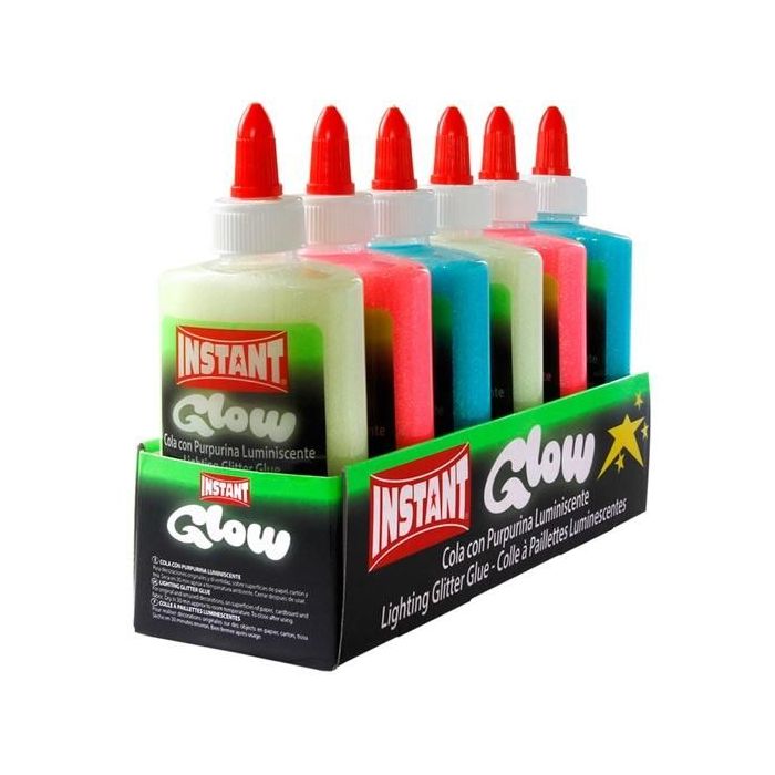 Instant Glow Cola Luminiscente 147ml - Apto para Uso Infantil y/o Domestico - Sin Disolventes - 3 Colores Surtidos Luminiscentes