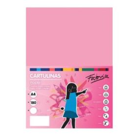 Fabrisa Pack de 50 Cartulinas 180 g/m² - Tamaño A4 - Color Rosa