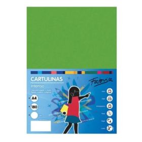 Fabrisa Pack de 50 Cartulinas 180 g/m² - Tamaño A4 - Color Verde Fuerte