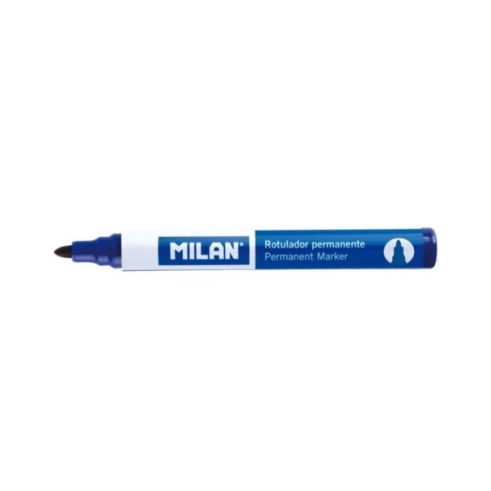 Milan Rotulador Permanente - Punta Redonda 4mm - Tinta a Base de Alcohol - Color Azul