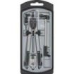 Faber-Castell Compas de Ajuste Rapido con Alargadera - Articulaciones en ambos Brazos - Accesorios de Recambio - Adaptador Universal