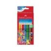 Faber-Castell Colour Grip Pack 10+2 Lapices de Colores Triangulares con Grip de Agarre - Con Espacio para el Nombre - Colores Surtidos