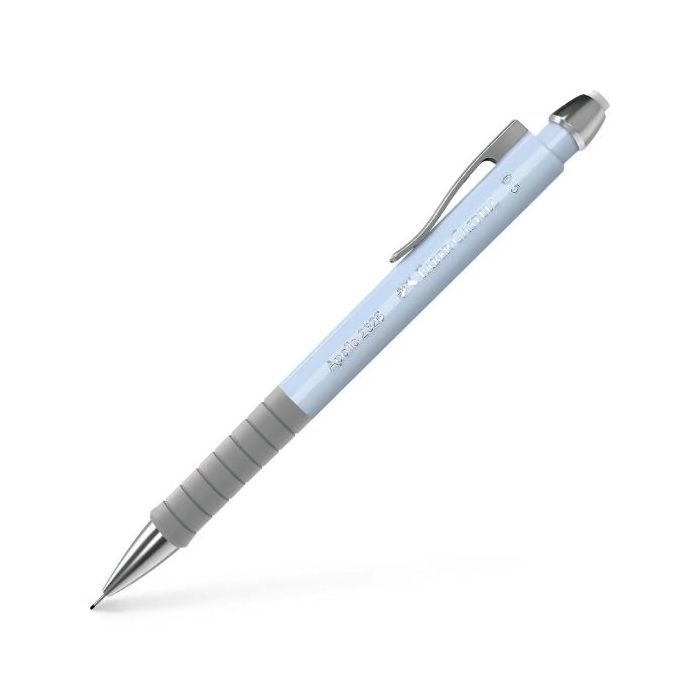 Faber-Castell Apollo Portaminas - Trazo 0.5mm - Agarre Ergonomico - Goma de Borra Integrada - Cuerpo Color Azul Claro