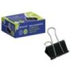 Bismark Pack de 12 Pinzas Sujetapapeles Metalicas de 25mm - Pala Abatible - Color Negro
