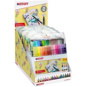 Edding 1200 Expositor con 10 Packs de 30 Rotuladores - Punta Redonda - Tinta con Base de Agua - Colores Clasicos, Neon y Pastel Surtidos