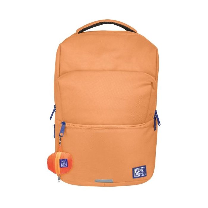 Oxford B-Ready Mochila 28L - Tamaño 42x30x15cm - Bolsillo Acolchado - Asa Superior - Funda para Lluvia - Poliester Reciclado RPET - Color Melocoton