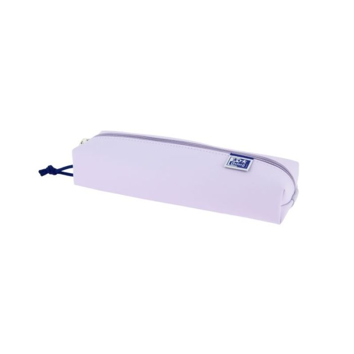Oxford Live & Go Estuche Rectangular Mediano - Material Acolchado - Goma Elastica para unirlo al Cuaderno - Color Malva
