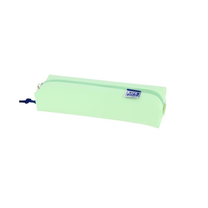 Oxford Live & Go Estuche Rectangular Mediano - Material Acolchado - Goma Elastica para unirlo al Cuaderno - Color Verde