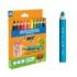 Bic Kids Multisuperficie Pack de 10 Lapices de Colores + Sacapuntas - Cuerpo Triangular - Minas Borrables en Superficies No Porosas - Colores Surtidos