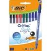 Bic Cristal Soft Pack de 10 Boligrafos de Bola - Punta Media de 1.2mm - Trazo 0.45mm - Escritura mas Fluida - Colores Surtidos