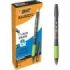 Bic Illusions Boligrafo Borrable - Punta Media de 0.7mm - Grip de Goma - Recargable - Color Negro