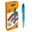 Bic 4 Colours Smooth Gradient Verde Boligrafo de Bola Retractil - Punta Media de 1.0mm - Escritura un 40% mas Suave - 4 Colores